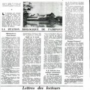 Un article de 1970 sur la Station biologique