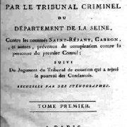 CR procès de Saint-Régent - Page de couverture