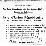 Fernand Jaillet sur une liste aux élections municipales de 1947