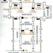 Plan de l'église abbatiale de Paimpont vers 1715