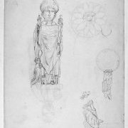Dessin de la statue de saint Méen