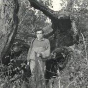 Gilles Morin au chêne de Trébran en 1987