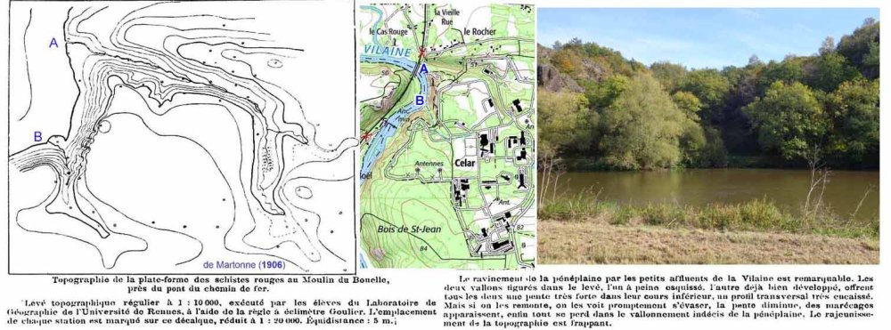 Fig. 98 – La Coupe de la Vilaine – Exemple de vallées en canyon (Plateau du Celar, Bruz) 