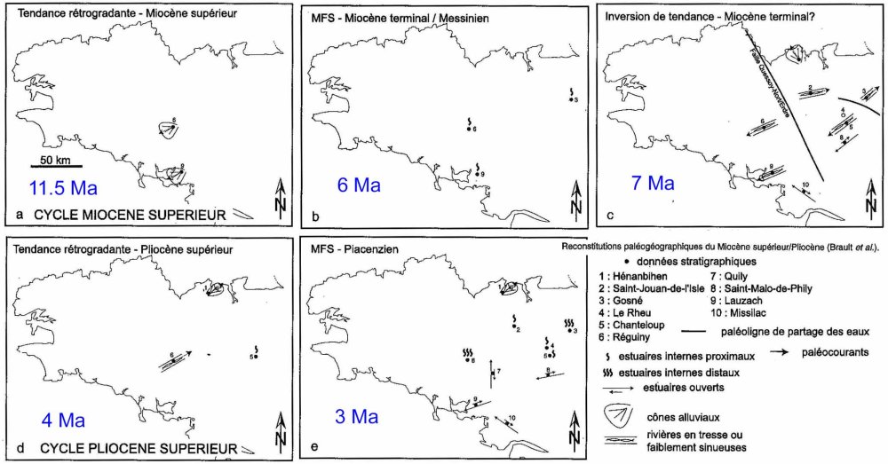 Fig. 60 – Reconstitution paléogéographique du Miocène sup. / Pliocène