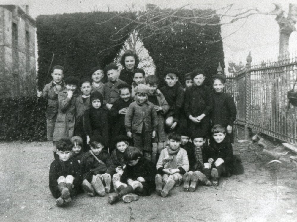 La classe de l'école laïque des garçons de Paimpont dans les années 1940