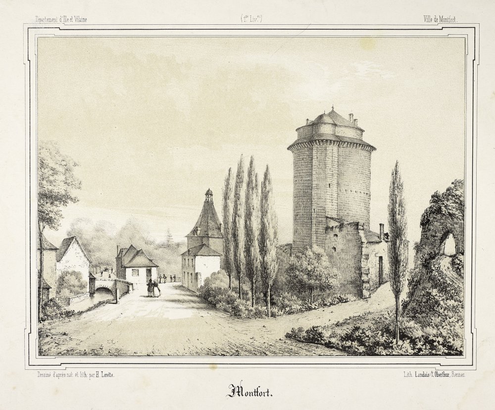 Vue de la tour du Papegault à Montfort