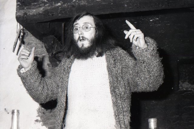 Patrick Lebrun au Grand Valet en 1982, lors de l'enregistrement de son disque de contes