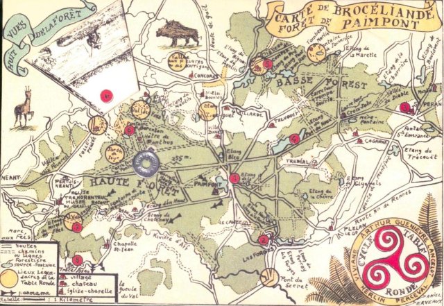 Carte de Brocéliande. Forêt de Paimpont (recto)