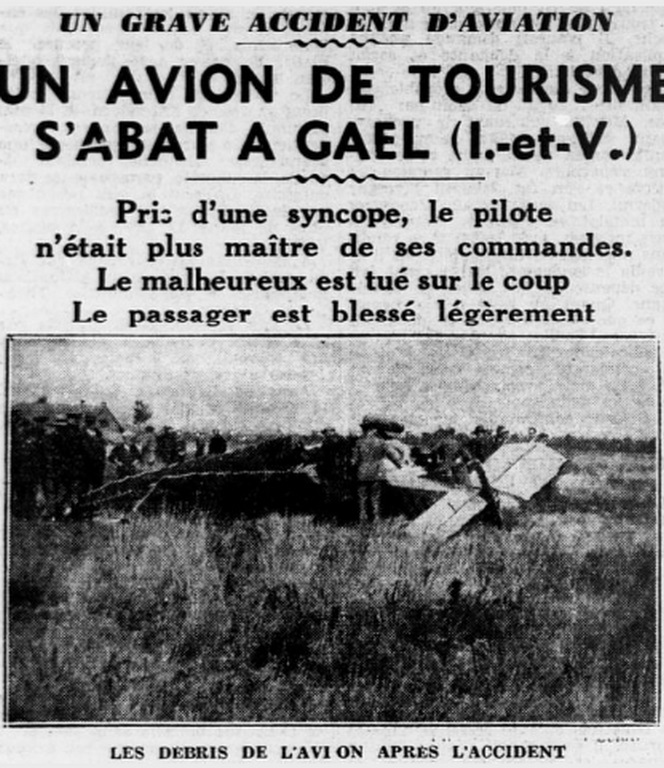 Un accident à Point-Clos en 1933