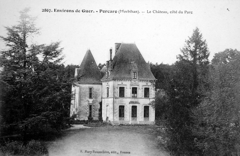 Environ de Guer - Porcaro - Le château, coté du Parc 