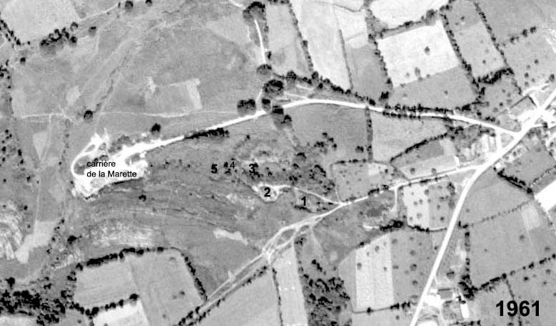 Le site de la Marette sur une photo aérienne de 1961 [I31]