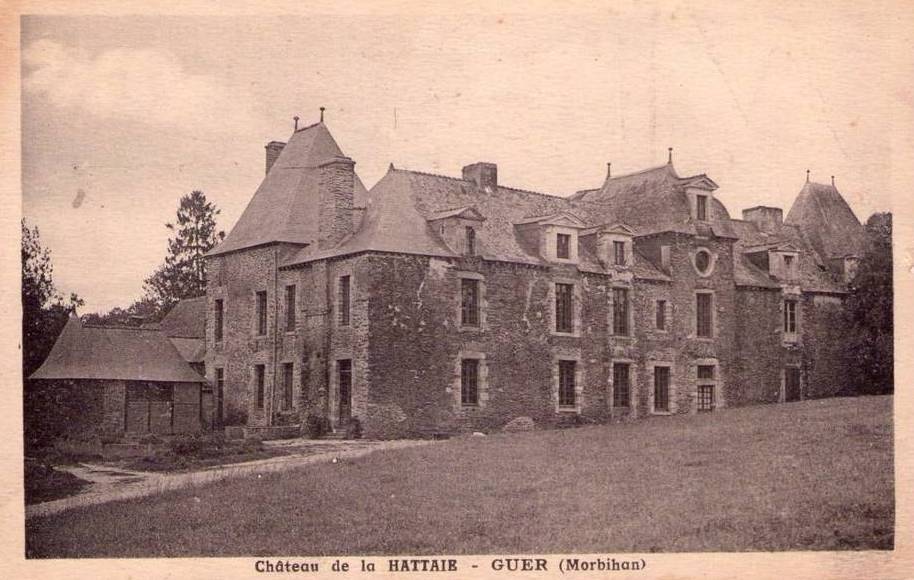 Carte postale ancienne du château de la Hattaie - Guer